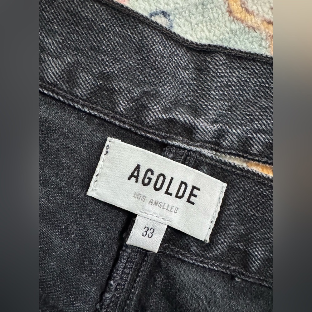 NWOT Agolde Broken Waistband Black Organic Cotton Denim Jeans Women's Size 33 - Picture 4 of 8